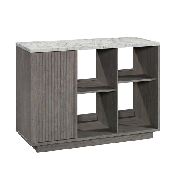English Elm Accent Gray Storage Cabinet with Adjustable Shelves, Cord Management, Modern Media Center (47.2" L) B356P354469