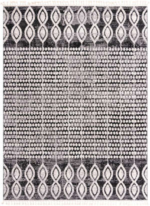 Unique Loom Cherokee Asheville Machine Made Geometric Rug Charcoal, Ivory/Gray 9' 0" x 12' 2"