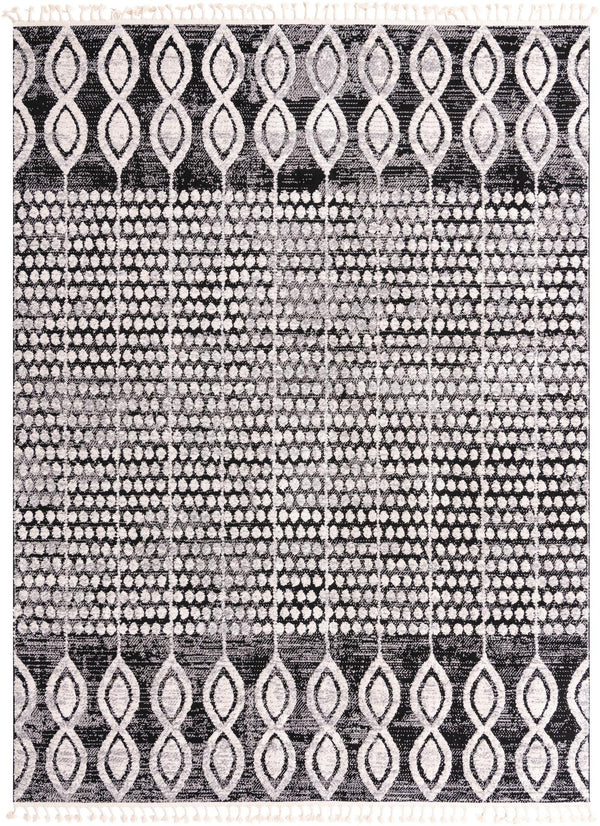 Unique Loom Cherokee Asheville Machine Made Geometric Rug Charcoal, Ivory/Gray 9' 0" x 12' 2"