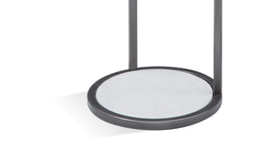 Basset Mirror Surrey Modern Martini Table – Chic Chair Side Accent With White Marble Inserts & Sleek Black Frame Black Metal ,Marble 5880-lr-223