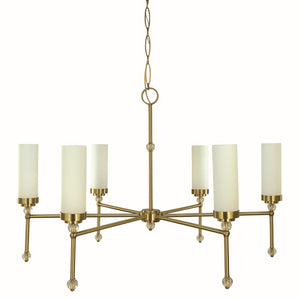 Framburg 6-light Brushed Brass Emily Dining Chandelier - Glamorous Crystal Accents & Handcrafted Elegance Brushed Brass Metal 5880 Br