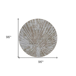 Homeroots 3' Modern Black Charcoal And Ivory Abstract Washable Indoor Outdoor Area Rug For Stylish Spaces 8' Round Polyester 588000