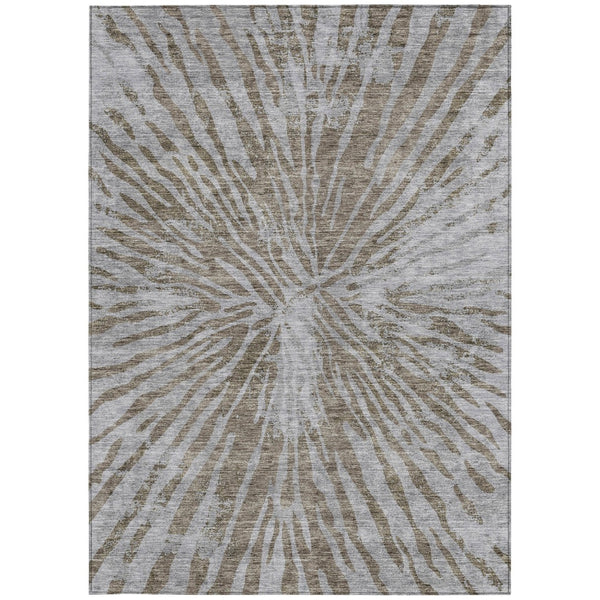 Homeroots 3' Modern Black Charcoal And Ivory Abstract Washable Indoor Outdoor Area Rug For Stylish Spaces 9' X 12' Polyester 588002