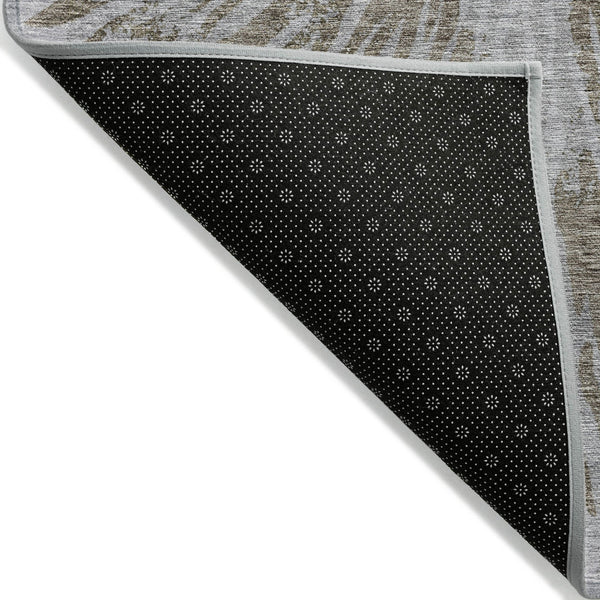 Homeroots 3' Modern Black Charcoal And Ivory Abstract Washable Indoor Outdoor Area Rug For Stylish Spaces 9' X 12' Polyester 588002
