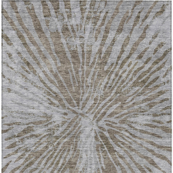 Homeroots 3' Modern Black Charcoal And Ivory Abstract Washable Indoor Outdoor Area Rug For Stylish Spaces 10' X 14' Polyester 588003