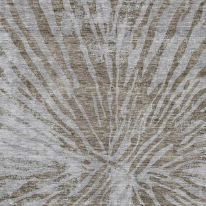 Homeroots 3' Modern Black Charcoal And Ivory Abstract Washable Indoor Outdoor Area Rug For Stylish Spaces 10' X 14' Polyester 588003