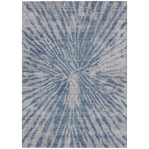 Homeroots 3' Modern Black Charcoal And Ivory Abstract Washable Indoor Outdoor Area Rug For Stylish Spaces 5' X 8' Polyester 588005