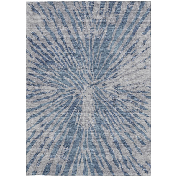 Homeroots 3' Modern Black Charcoal And Ivory Abstract Washable Indoor Outdoor Area Rug For Stylish Spaces 8' X 10' Polyester 588007