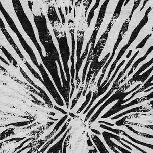 Homeroots 3' Modern Black Charcoal And Ivory Abstract Washable Indoor Outdoor Area Rug For Stylish Spaces 9' X 12' Polyester 588014