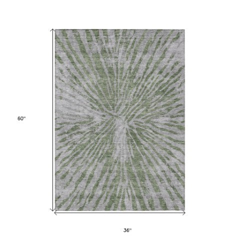 Homeroots 3' Modern Black Charcoal And Ivory Abstract Washable Indoor Outdoor Area Rug For Stylish Spaces 3' X 5' Polyester 588016