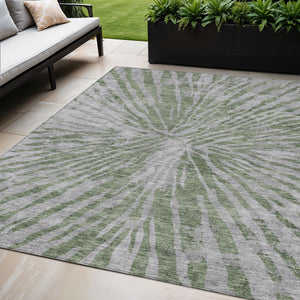 Homeroots 3' Modern Black Charcoal And Ivory Abstract Washable Indoor Outdoor Area Rug For Stylish Spaces 5' X 8' Polyester 588017