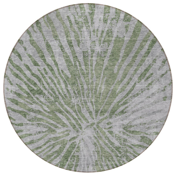 Homeroots 3' Modern Black Charcoal And Ivory Abstract Washable Indoor Outdoor Area Rug For Stylish Spaces 8' Round Polyester 588018
