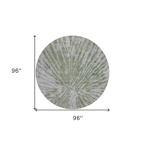 Homeroots 3' Modern Black Charcoal And Ivory Abstract Washable Indoor Outdoor Area Rug For Stylish Spaces 8' Round Polyester 588018