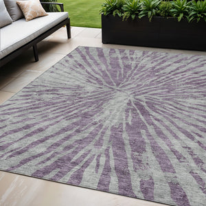 Homeroots 3' Modern Black Charcoal And Ivory Abstract Washable Indoor Outdoor Area Rug For Stylish Spaces 5' X 8' Polyester 588023