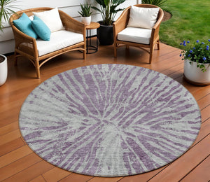 Homeroots 3' Modern Black Charcoal And Ivory Abstract Washable Indoor Outdoor Area Rug For Stylish Spaces 8' Round Polyester 588024