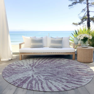 Homeroots 3' Modern Black Charcoal And Ivory Abstract Washable Indoor Outdoor Area Rug For Stylish Spaces 8' Round Polyester 588024