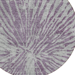 Homeroots 3' Modern Black Charcoal And Ivory Abstract Washable Indoor Outdoor Area Rug For Stylish Spaces 8' Round Polyester 588024