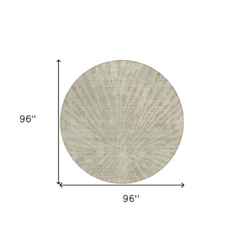 Homeroots 3' Modern Black Charcoal And Ivory Abstract Washable Indoor Outdoor Area Rug For Stylish Spaces 8' Round Polyester 588030