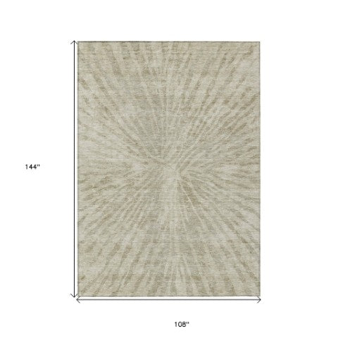 Homeroots 3' Modern Black Charcoal And Ivory Abstract Washable Indoor Outdoor Area Rug For Stylish Spaces 9' X 12' Polyester 588032