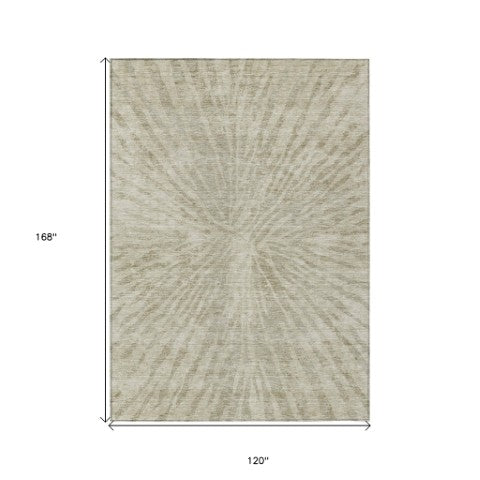 Homeroots 3' Modern Black Charcoal And Ivory Abstract Washable Indoor Outdoor Area Rug For Stylish Spaces 10' X 14' Polyester 588033