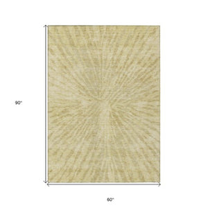 Homeroots 3' Modern Black Charcoal And Ivory Abstract Washable Indoor Outdoor Area Rug For Stylish Spaces 5' X 8' Polyester 588035