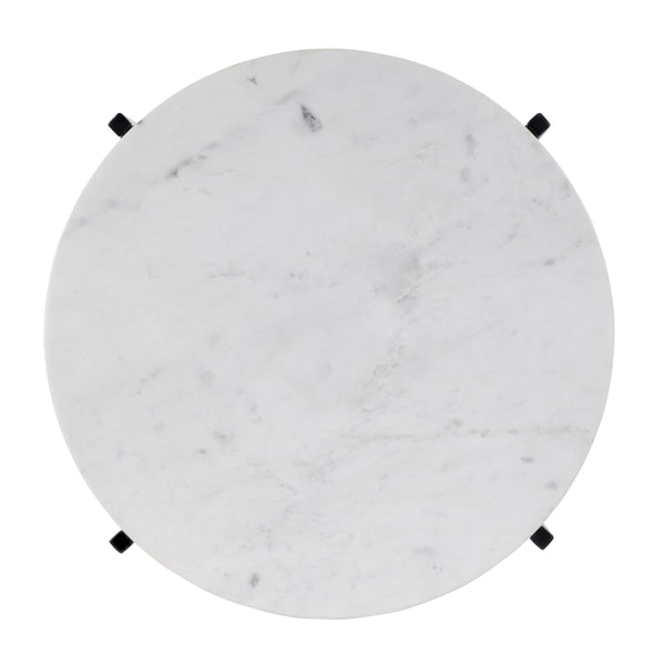 Butler Specialty Butler Mirabell 19" Round Marble Accent Table With Iron Base - Modern Elegance For Any Room Black,White Iron,Marble 5880389-butler