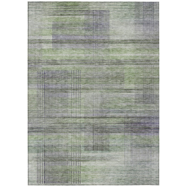 HomeRoots 5' Vibrant Striped Area Rug in Artichoke Green, Purple & Fern Green – Durable, Washable Comfort 10' X 14' 588045