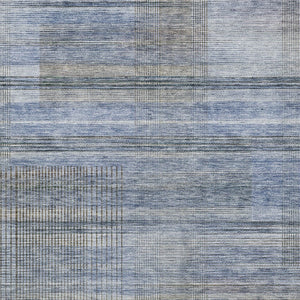 Homeroots 3' Striped Artichoke Green And Purple Washable Area Rug For Indoor And Outdoor Spaces, Durable Design 5' X 8' Polyester 588047