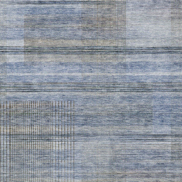 Homeroots 3' Striped Artichoke Green And Purple Washable Area Rug For Indoor And Outdoor Spaces, Durable Design 5' X 8' Polyester 588047