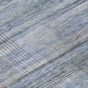 Homeroots 3' Striped Artichoke Green And Purple Washable Area Rug For Indoor And Outdoor Spaces, Durable Design 8' Round Polyester 588048