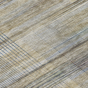 Homeroots 3' Striped Artichoke Green And Purple Washable Area Rug For Indoor And Outdoor Spaces, Durable Design 8' Round Polyester 588060