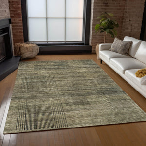 Homeroots 3' Washable Indoor Outdoor Area Rug - Stylish Striped Design For High Traffic Spaces & Versatile Use 3' X 5' Polyester 588076