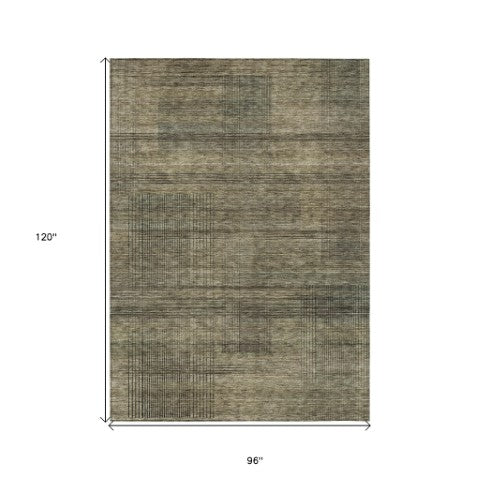 Homeroots 3' Washable Indoor Outdoor Area Rug - Stylish Striped Design For High Traffic Spaces & Versatile Use 8' X 10' Polyester 588079