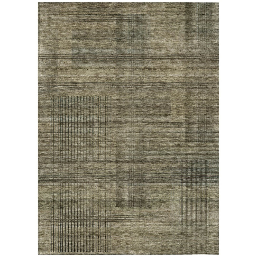HomeRoots 9' Stylish Washable Striped Area Rug - Durable, Stain-Resistant Design for Indoor & Outdoor Use 9' X 12' 588080