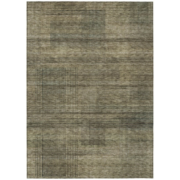 HomeRoots 9' Stylish Washable Striped Area Rug - Durable, Stain-Resistant Design for Indoor & Outdoor Use 9' X 12' 588080