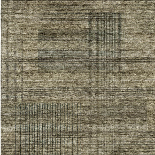 Homeroots 3' Washable Indoor Outdoor Area Rug - Stylish Striped Design For High Traffic Spaces & Versatile Use 9' X 12' Polyester 588080