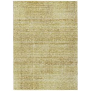 HomeRoots 5' Classic Gold Wheat and Beige Striped Washable Indoor/Outdoor Area Rug for Timeless Elegance 5' X 8' 588083