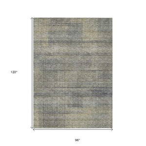 Homeroots 3' Washable Indoor Outdoor Area Rug - Stylish Striped Design For High Traffic Spaces & Versatile Use 8' X 10' Polyester 588091