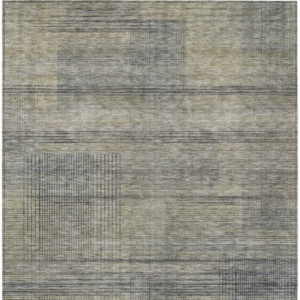 Homeroots 3' Washable Indoor Outdoor Area Rug - Stylish Striped Design For High Traffic Spaces & Versatile Use 8' X 10' Polyester 588091