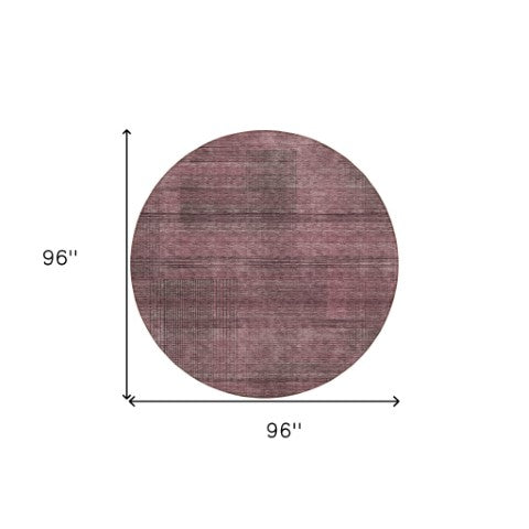 Homeroots 3' Washable Indoor Outdoor Area Rug - Stylish Striped Design For High Traffic Spaces & Versatile Use 8' Round Polyester 588096