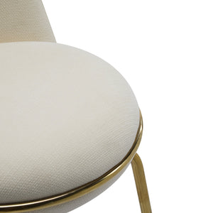 English Elm Christopher Knight Home® - Rio Claro Metal Upholstered Barstool Set of 2 – Sculptural Rounded Seat, Low Back, Stain-Resistant Fabric, Durable Frame, Space-Saving Design Beige,Gold N775P268026B