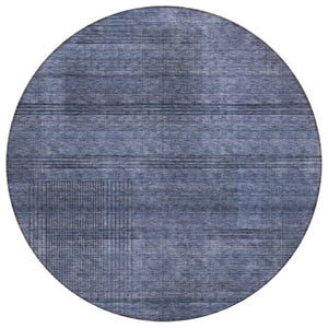 Homeroots 3' Washable Indoor Outdoor Area Rug - Stylish Striped Design For High Traffic Spaces & Versatile Use 8' Round Polyester 588102