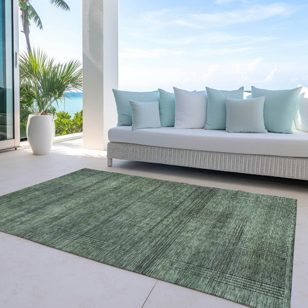 Homeroots 3' Washable Indoor Outdoor Area Rug - Stylish Striped Design For High Traffic Spaces & Versatile Use 5' X 8' Polyester 588107