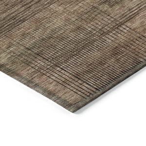 Homeroots 3' Washable Indoor Outdoor Area Rug - Stylish Striped Design For High Traffic Spaces & Versatile Use 5' X 8' Polyester 588113