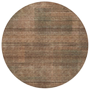 Homeroots 3' Washable Indoor Outdoor Area Rug - Stylish Striped Design For High Traffic Spaces & Versatile Use 8' Round Polyester 588114