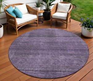 Homeroots 3' Washable Indoor Outdoor Area Rug - Stylish Striped Design For High Traffic Spaces & Versatile Use 8' Round Polyester 588120