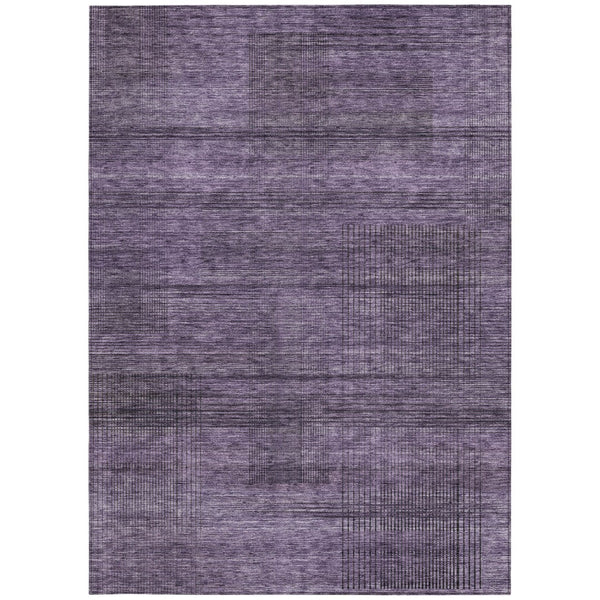 Homeroots 3' Washable Indoor Outdoor Area Rug - Stylish Striped Design For High Traffic Spaces & Versatile Use 8' X 10' Polyester 588121