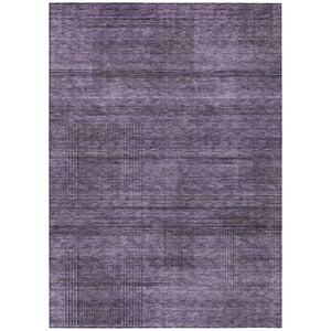 HomeRoots 9' Durable Plum Purple and Gray Striped Washable Area Rug for Indoor and Outdoor Spaces, Easy Care 9' X 12' 588122