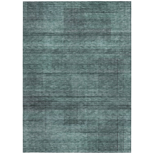 Homeroots 3' Washable Indoor Outdoor Area Rug - Stylish Striped Design For High Traffic Spaces & Versatile Use 5' X 8' Polyester 588125