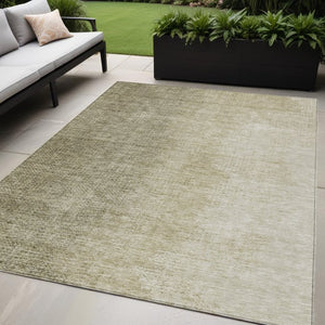 Homeroots 3' Abstract Washable Indoor Outdoor Area Rug In Brown Beige And Taupe - Stylish, Durable, Versatile Decor 5' X 8' Polyester 588209